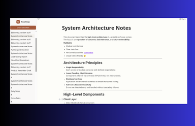 screenshot of project NoteSync